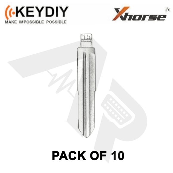 Key Blade: 15# - Hyn15 Hy15 Hyundai Blade For Xhorse & Keydiy Universal Remotes (Pack Of 10X) Blades