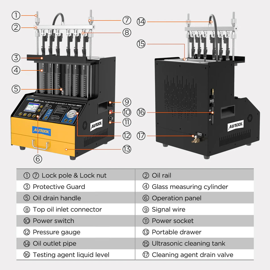 AUTOOL - CT500 GDI EFI FEI Fuel Injector Cleaner & Tester