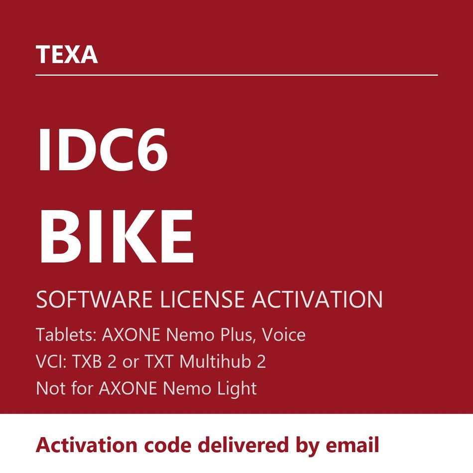 TEXA IDC6 BIKE PREMIUM Software License - Activation for AXONE Nemo Plus / Voice