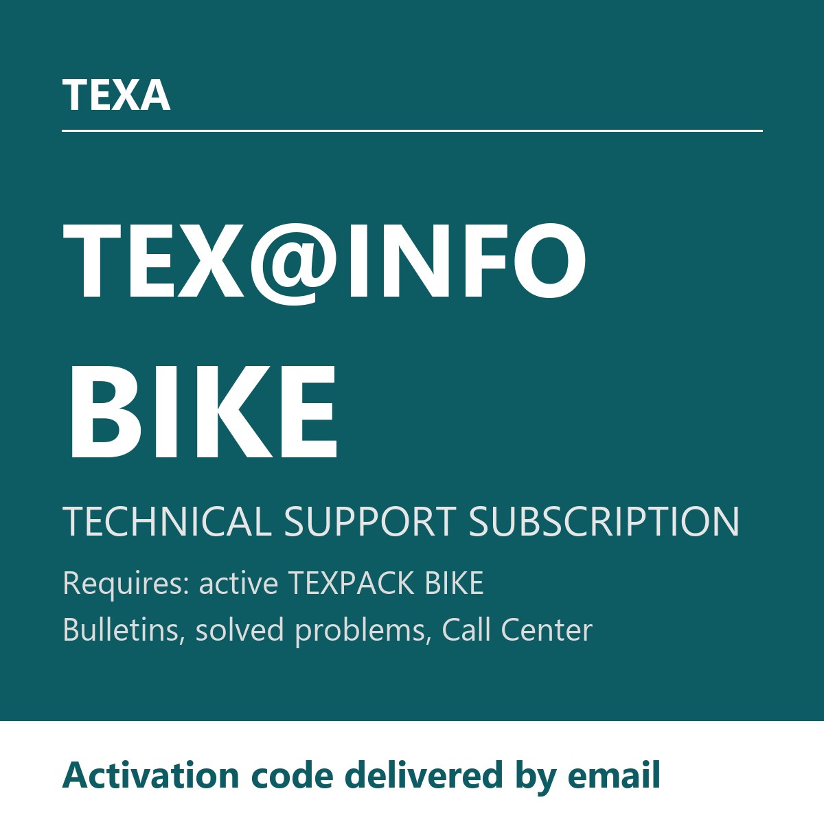 TEXA TEX@INFO BIKE - 1-Year Technical Support Subscription (Requires Active TEXPACK BIKE)