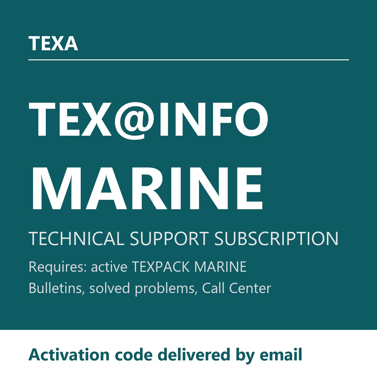 TEXA TEX@INFO MARINE - 1-Year Technical Support Subscription (Requires Active TEXPACK MARINE)