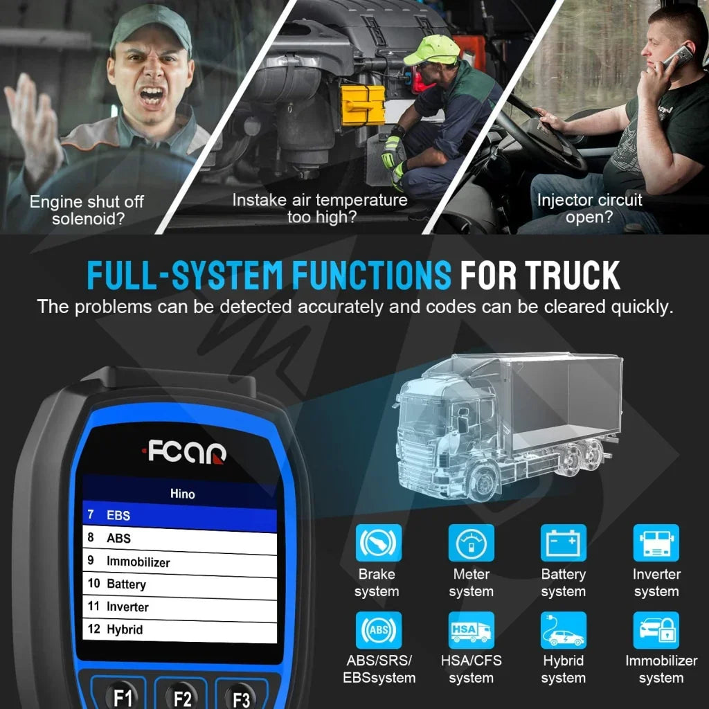 Fcar F506 - Pocket Medium/heavy Duty Scan Tool 6/9 Pin Tools