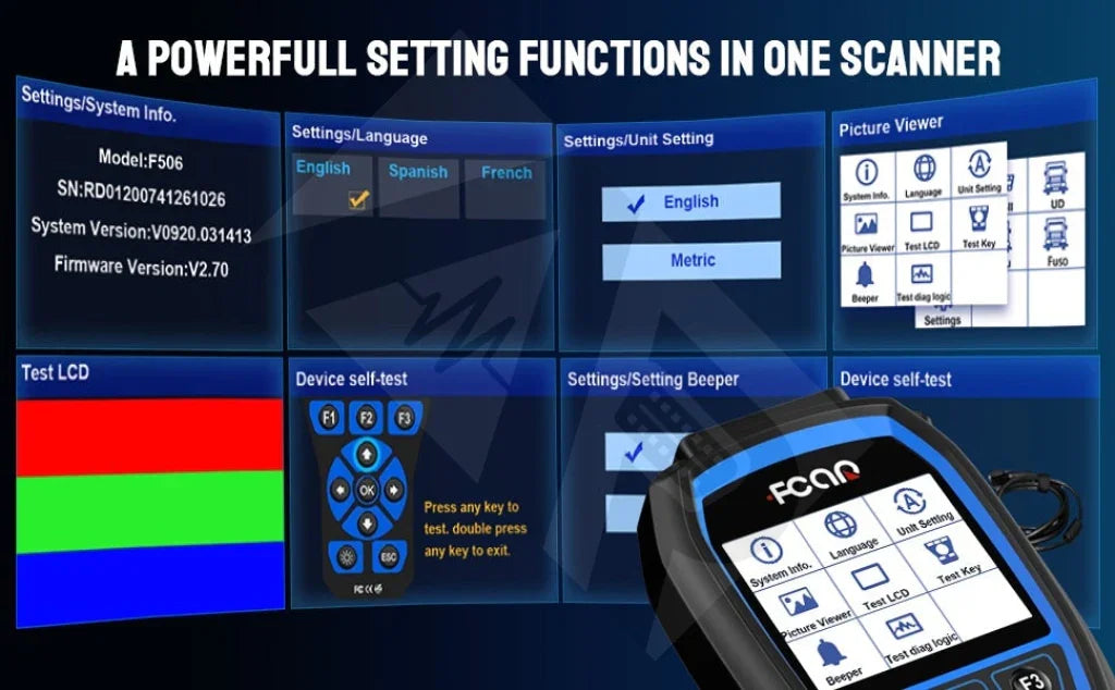 Fcar F506 - Pocket Medium/heavy Duty Scan Tool 6/9 Pin Tools