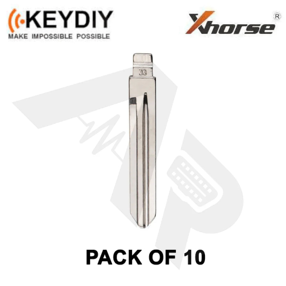 Key Blade: 33# - Hyn14R Hyundai/kia Blade For Xhorse & Keydiy Universal Remotes (Pack Of 10X) Blades
