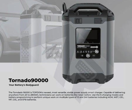 Topdon Tornado 90000 (Pre-Order) - 90A Programming Battery Maintainer Vehicle Chargers